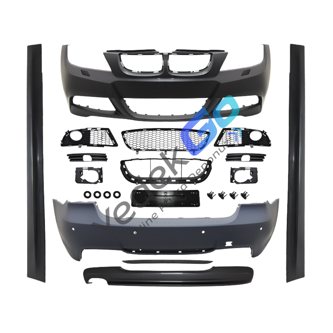 BMW 3 Serisi E90 (2005-2008) M-Tech Style Body Kit – Park Sensörlü, Tek Egzoz Çıkışlı, Far Yıkamalı
