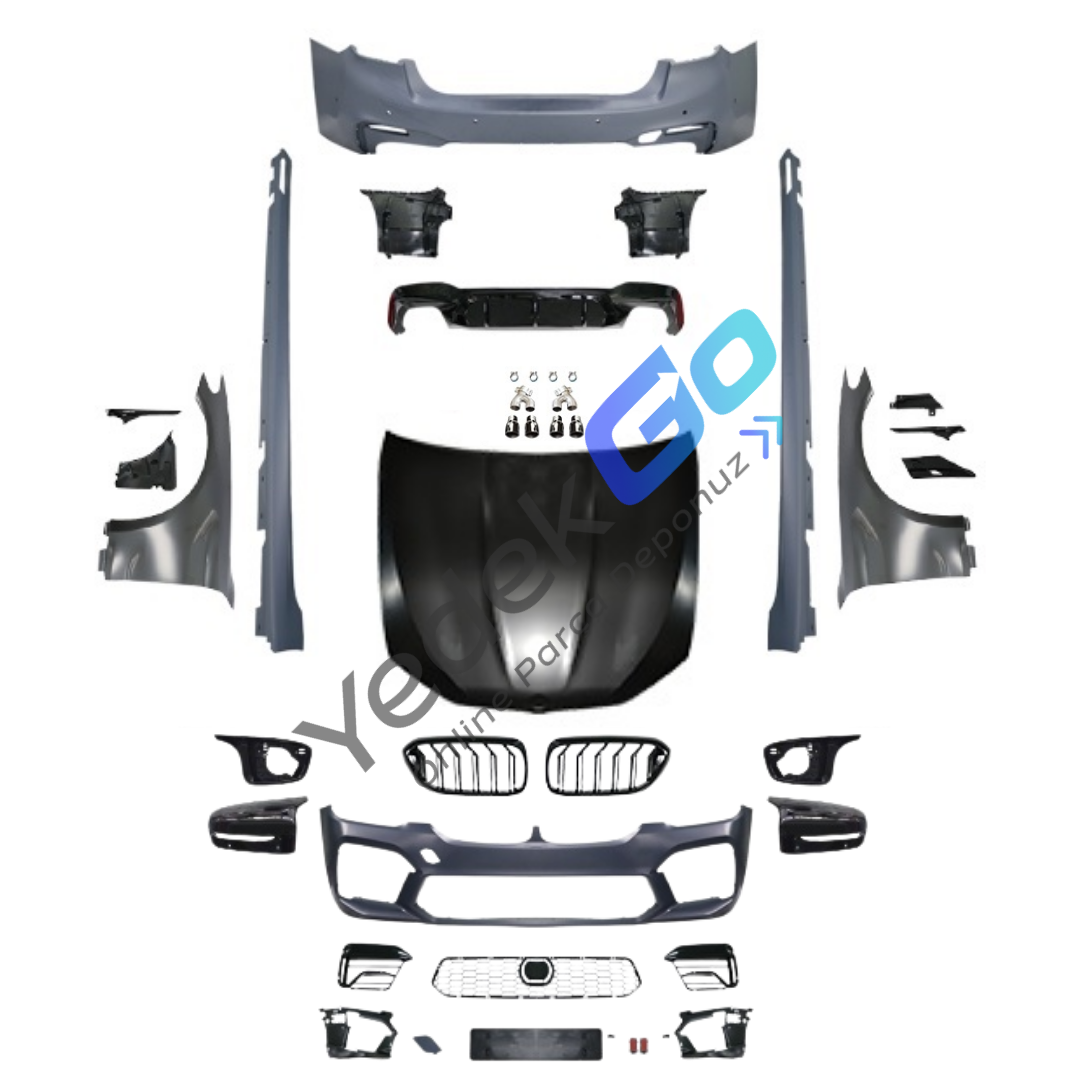 BMW 5 Serisi G30 LCI (2020-2023) M5 Style Body Kit – Kaput, Çamurluklar, Ayna Kapakları, Park Sensörlü, Çift Egzoz Çıkışlı, Far Yıkamalı, PMA, Aktif Seyir Kontrol