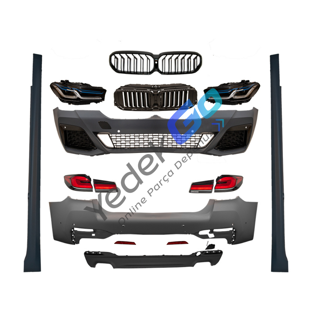BMW 5 Serisi G30 (2017-2020) G30 LCI M-Tech Style Dönüşüm Kiti – Farlar, Stoplar, Park Sensörlü, Çift Egzoz Çıkışlı