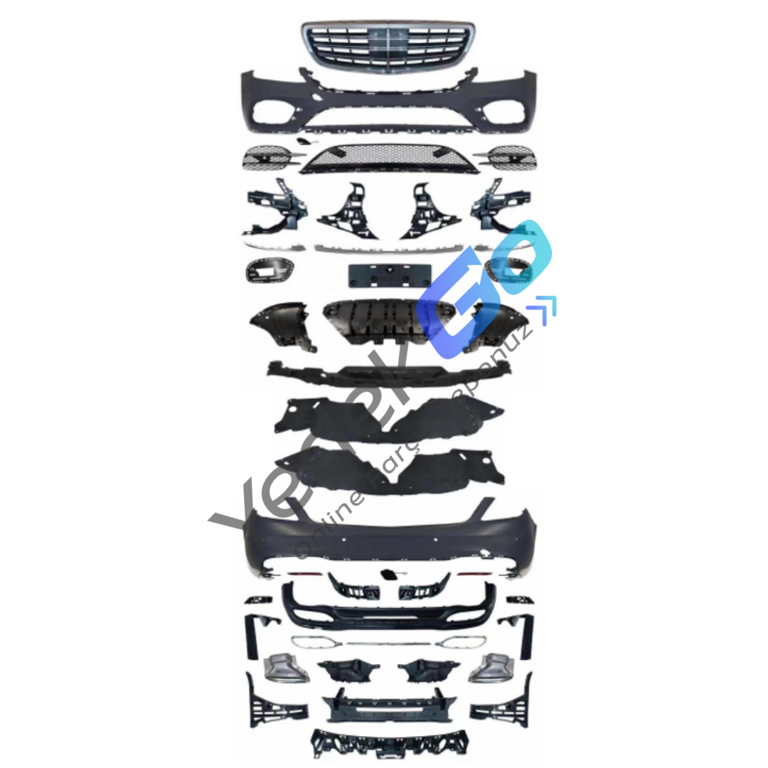 Mercedes W222 Serisi (2017-2020) S450/AMG Style Dönüşüm Body Kiti – Panjurlu, Park Sensörlü, Çift Egzoz Çıkışlı, Sisli