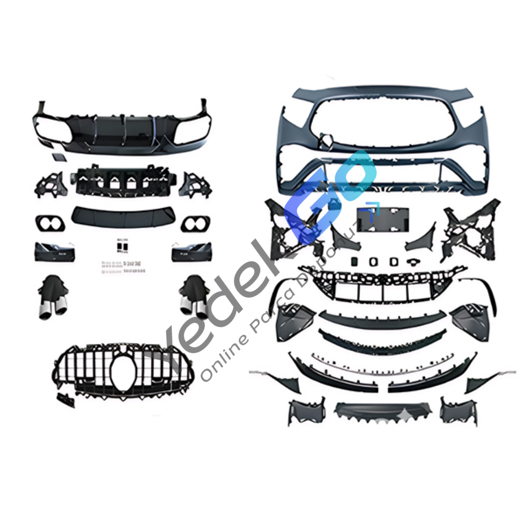 Mercedes C257 Serisi (2018-) AMG CLS 53 Style Dönüşüm Body Kiti –  Park Sensörlü, Çift Egzoz Çıkışlı, Sisli, Egsoz Uçlu Difüzör