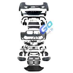 BMW X4 Serisi G02 (2018-2021) F98 LCI X4 M-Style Dönüşüm Body Kit – Ön Tampon, Arka Tampon, Far,  Çift Egsoz Çıkışlı, Panjur Komple Set