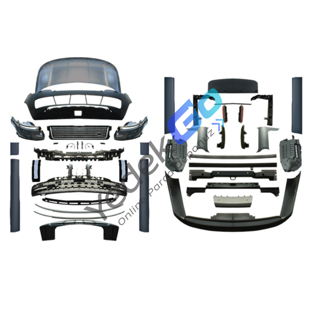 Land Rover Range Rover Vouge (2013-2017) Vouge 2023- Style Dönüşüm Kiti –  Ön Tampon, Arka Tampon, Kaput, Çamurluk, Far, Stop, Panjurlu, Park Sensörlü, Çift Eksoz Çıkışlı Komple Set