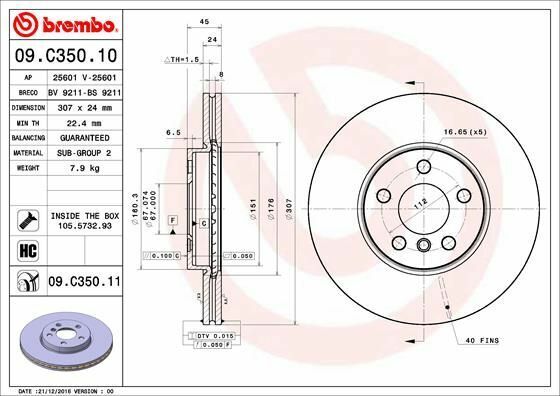 Fren Diski Ön (BMW F40-F45-F46-F48-F39 Mini F54-F60) | 2 Adet
