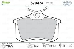 Volkswagen Fren Balata Arka 03-Mgn II-Mds-Clo III-Golf 3 4 5-C2-C3-C4-307 17mm