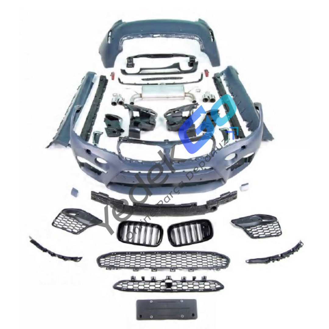 BMW X6 Serisi F16 (2014-2019) X6 M-Style Body Kit – Panjur, Park Sensörlü, Çift Egzoz Çıkışlı, Far Yıkamalı