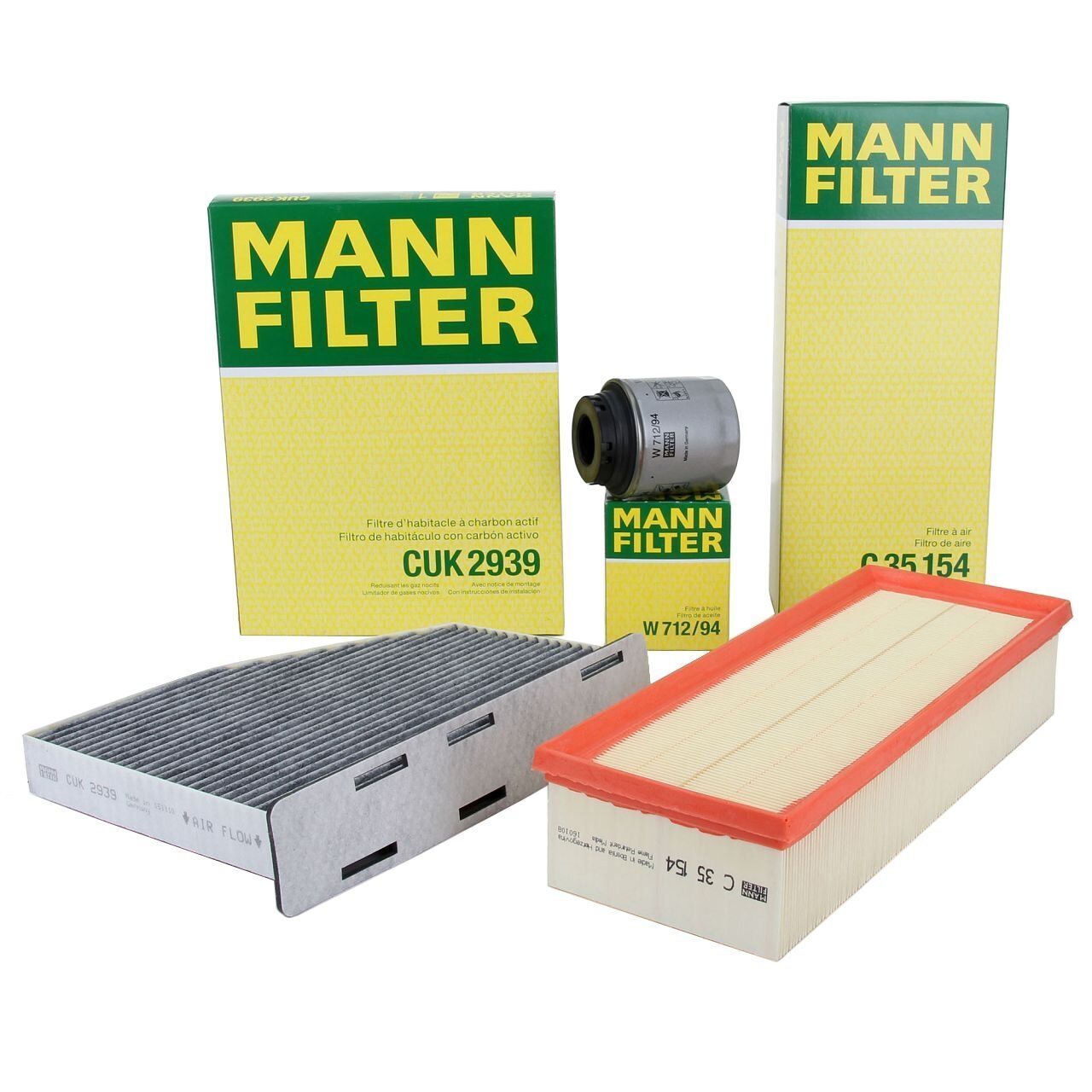 Volkswagen Tiguan 2010 Model Sonrası 1 4 TSI 150-160 BG Periyodik Bakım Filtre Seti Mann Marka