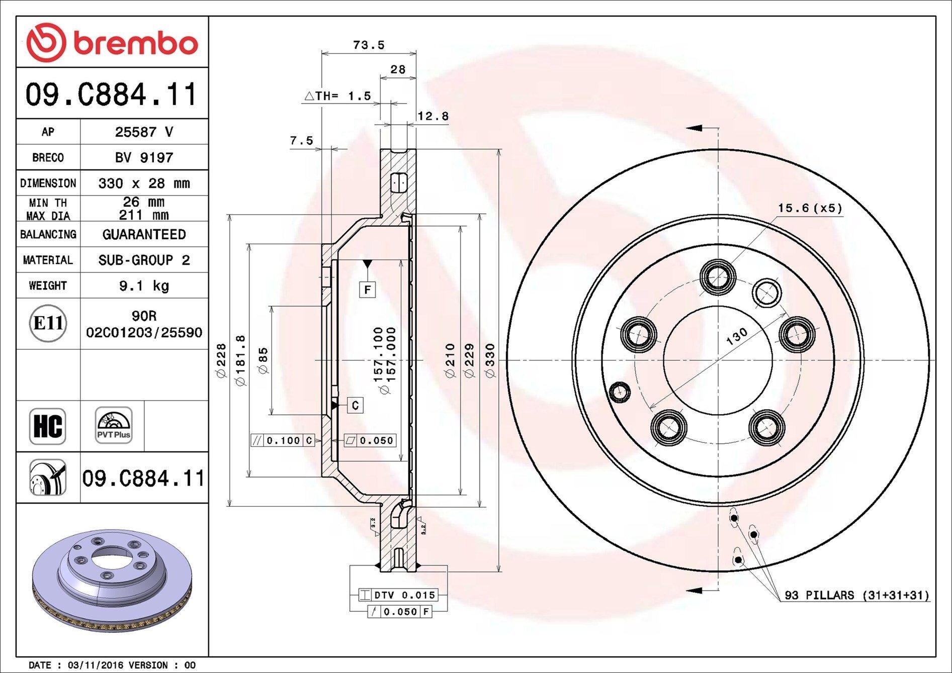 Volkswagen Fren Diski Arka Touareg 03-07 Audi Q7 07-09 Porsche Cayenne 03 - | 1 Adet