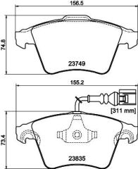 Volkswagen Fren Balatası Touareg 7La, 7L6, 7L7