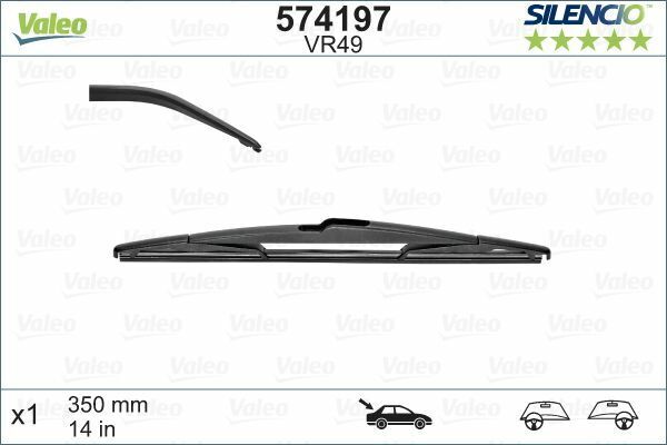 Silecek Süpürgesi Arka Vm49 350mm (Renault Kangoo II Megane III Ford Focus II Citroen C4)