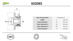 ÖN TEKER PORYASI ASTRA H-ZAFIRA B 04> 1.7 CDTI 1.9 CDTI 16V 2.0 TURBO 5 DELİK ABS Lİ