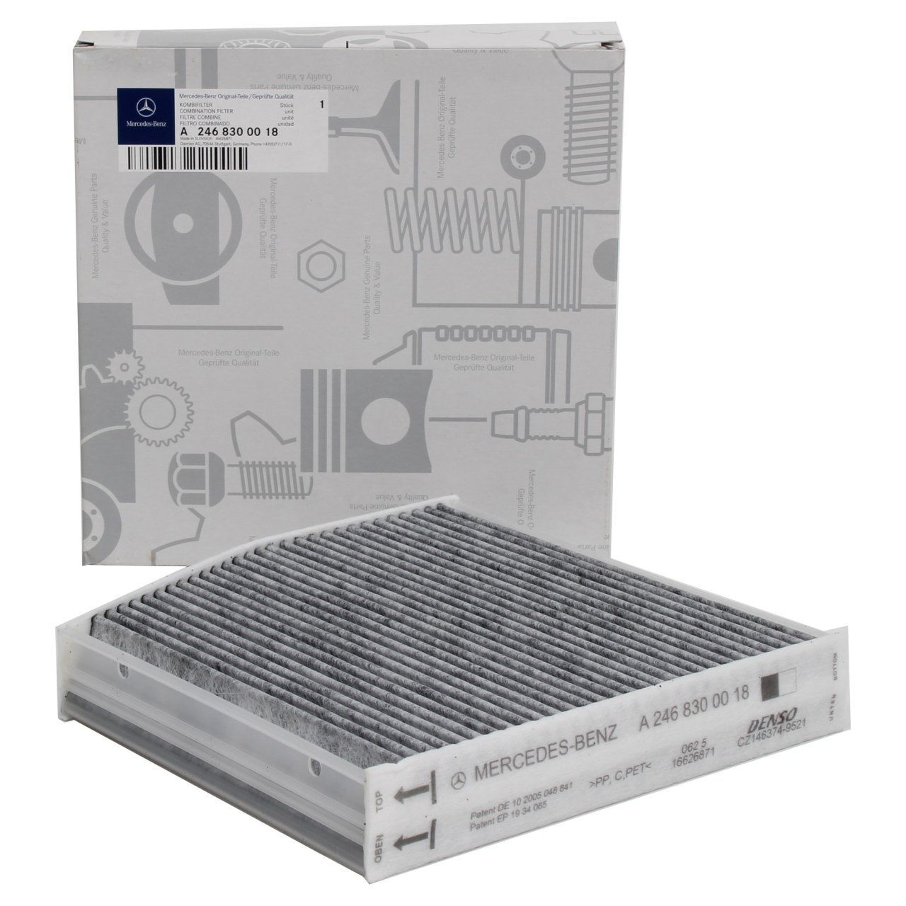 Mercedes W117 Kasa CLA Serisi Karbonlu Polen Filtresi Orijinal 2468300018