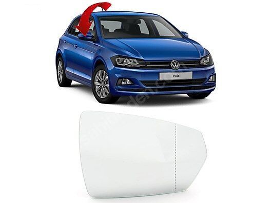 Volkswagen Polo 2018 Model Sonrası Sağ Yolcu Tarafı Ayna Camı