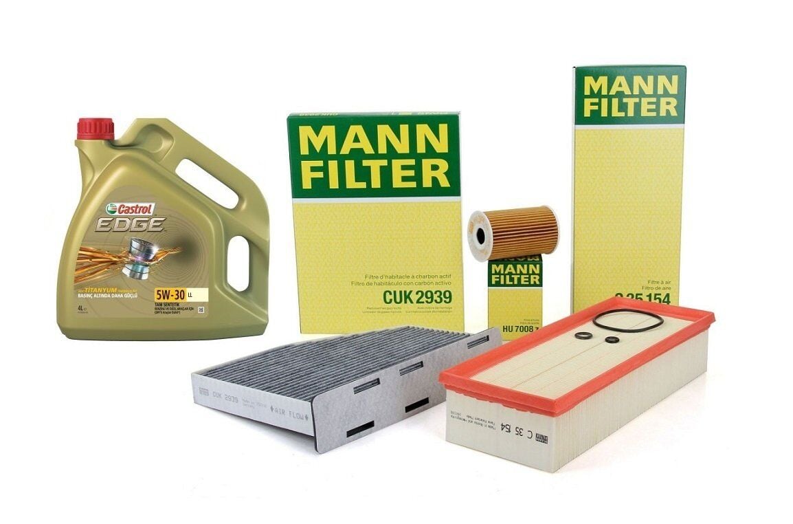 Volkswagen Passat 2 0 TDI Bakım Seti Mann Marka Yakıt Hariç Castrol Motor Yağlı