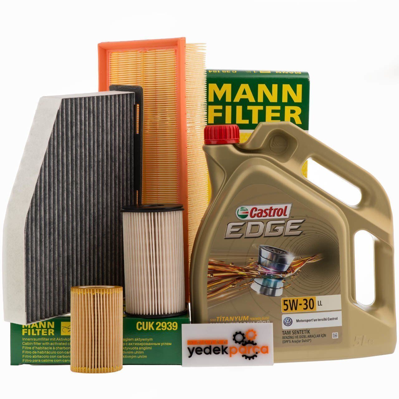 Volkswagen Passat 1 6 TDI BlueMotion Bakım Seti Mann Marka Castrol Motor Yağlı