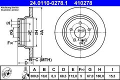 Mercedes Fren Diski Arka C218 14 > 17 W211 02 > 08 S211 03 > 09 W212 09 > 15 S212 09 > 16 2 Adet