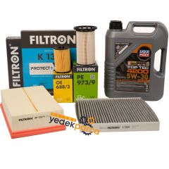 Volkswagen Golf 7 1 6 Dizel Periyodik Bakım Filtre Seti Filtron Marka / Liqui Moly 5w30 5 Litre Yağlı