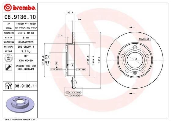 Fren Diski Arka (Audi A4 01-08 Seat Exeo 09-14) | 2 Adet
