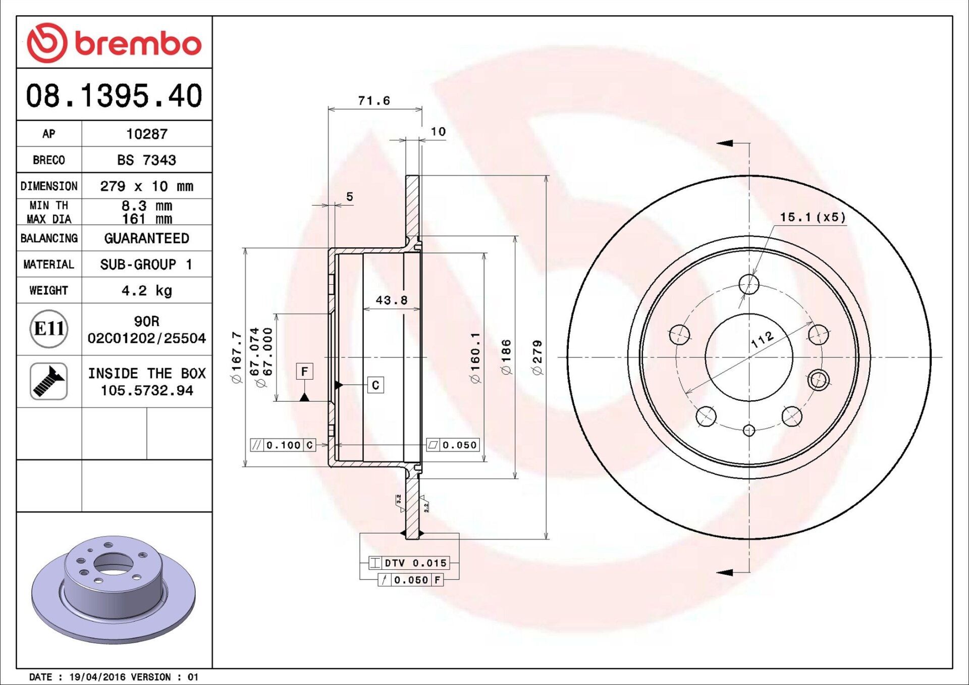 Mercedes Fren Diski Arka W115 / W116 / W123 / W126