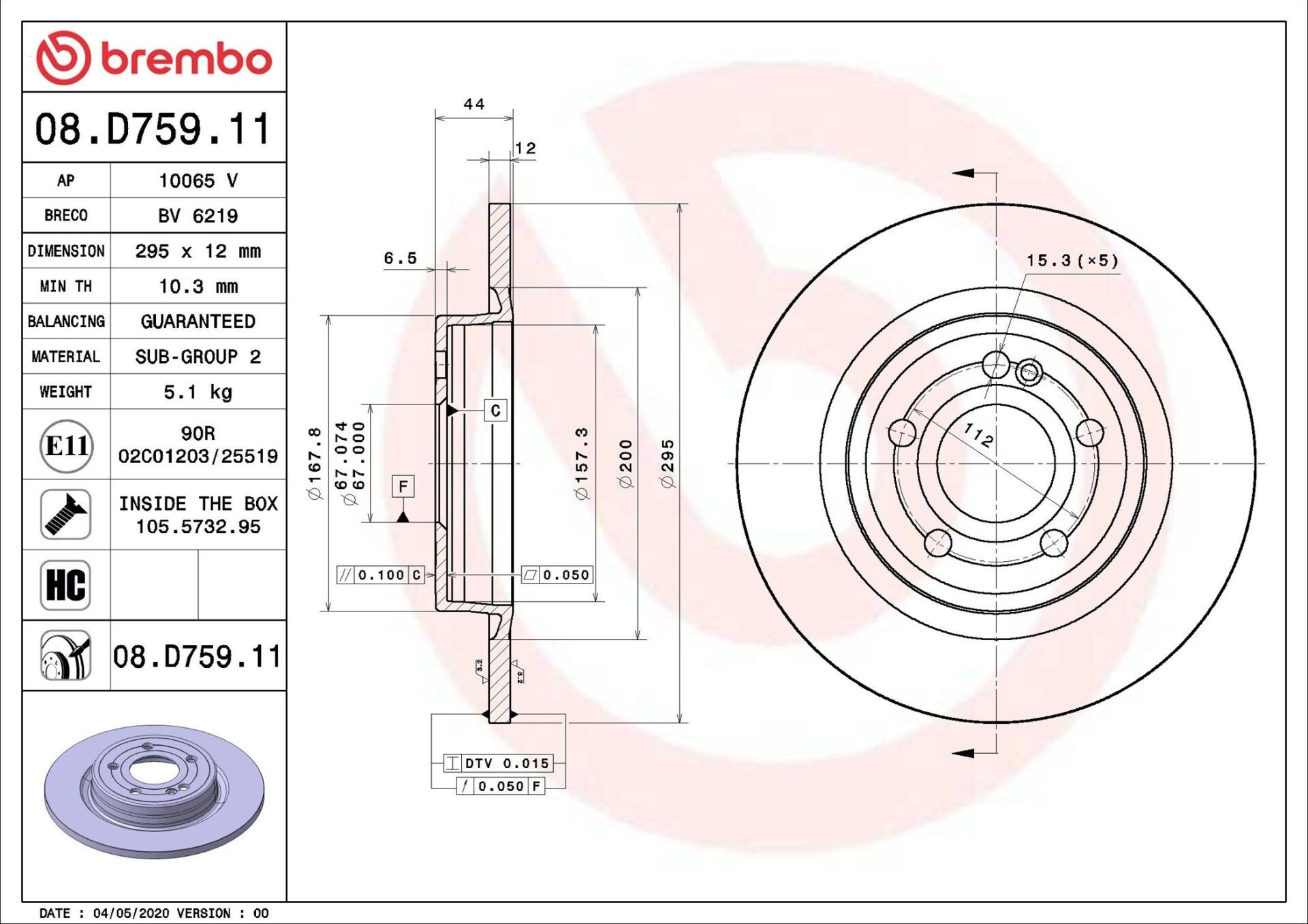 Mercedes Fren Diski Arka W118 / W177 / W247