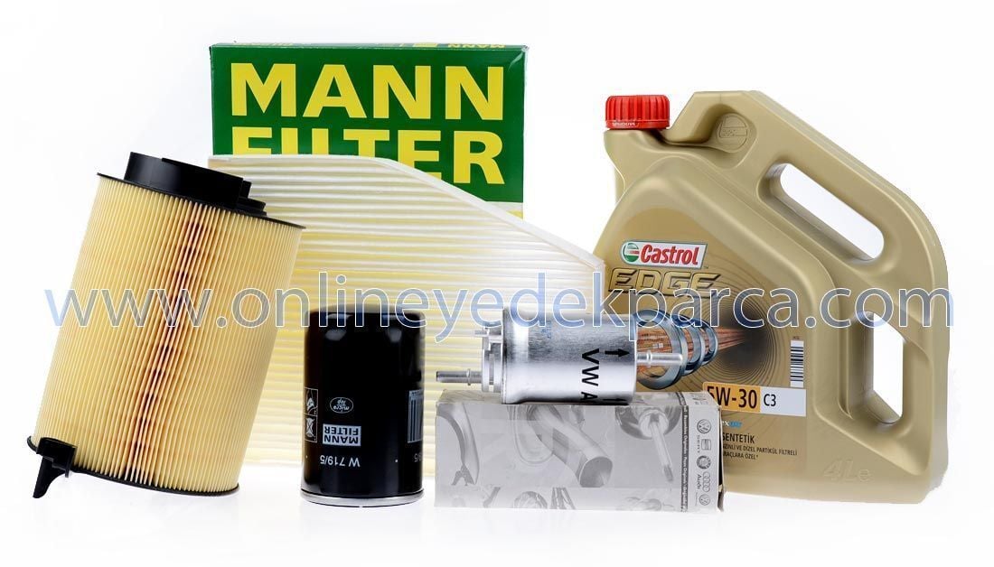 Volkswagen Jetta 2006 - 2010 Model Arası 1 6 Motor Periyodik Bakım Seti Motor Yağlı Mann / Castrol Marka