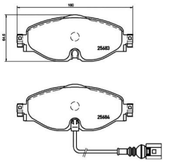 Ön Fren Balatası-Kablolu- VW Caddy 16-Golf 13-T-Roc 18-Audi A3 13-Seat Leon 13-Skoda Octavia 13 -