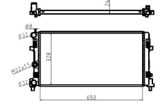 Su Radyatörü Brazing-650×328×24 VW Polo 10-20 Audi A1 11-14 Seat Ibiza 09-17 Skoda Fabia 11-15