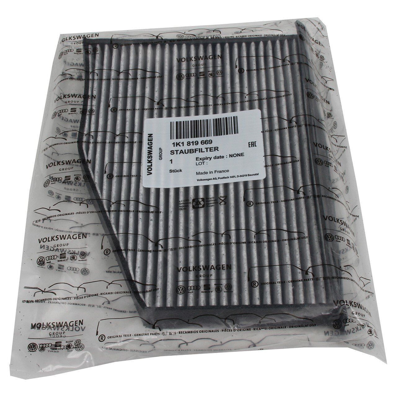 Volkswagen Jetta 1 4 TSI BlueMotion 2014 Model Sonrası Aktif Karbonlu Polen Filtresi Orijinal