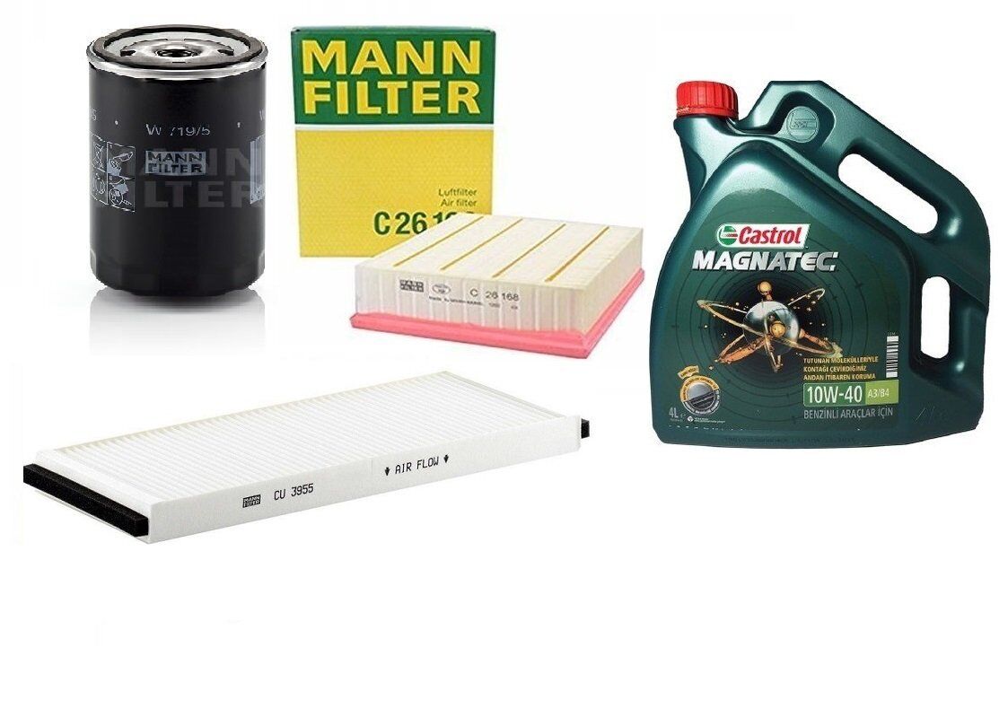 Volkswagen Passat 1 6 Benzinli Motor Filtre Bakım Seti Mann Marka Castrol Motor Yağlı Yakıt Hariç