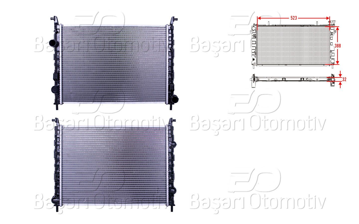 Volkswagen Su Radyatörü Brazing Mt 523X388x32 Fiat Albea 1 3Mjtd 02 >