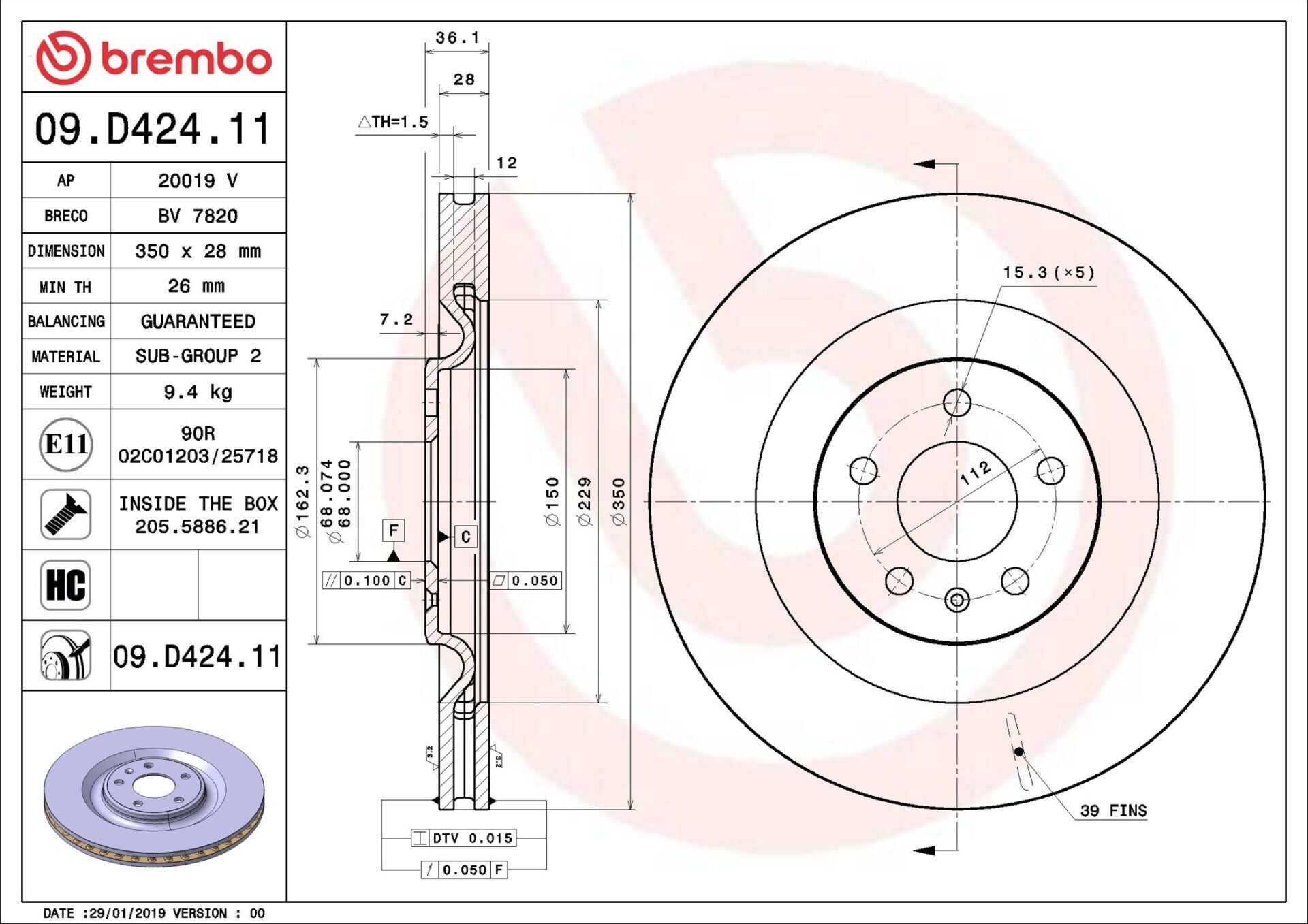 Fren Diski Arka Audi Q7 Touareg 19 - | 1 Adet