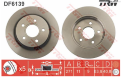 TRW DF6139 | Ford Focus 2011-2018 Model Arası Arka Fren Disk Takımı